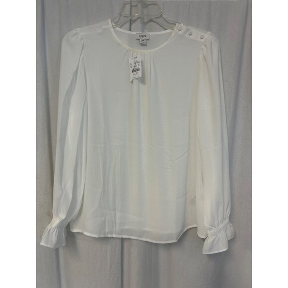 J Crew Factory Button-neck top with rufflesItem BD267, Size XS - Picture 2 of 3